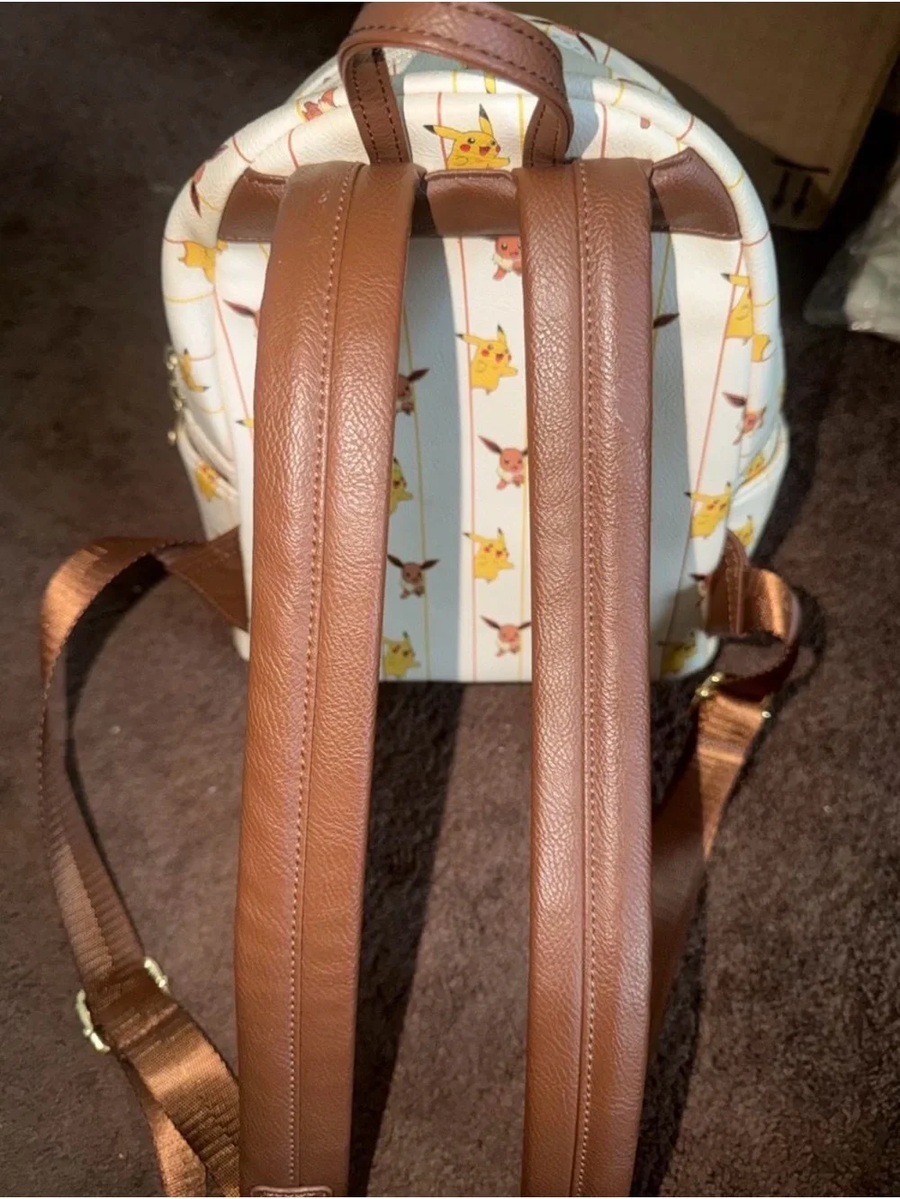 Loungefly Authentic Pokemon Pikachu & Eevee Pattern Backpack